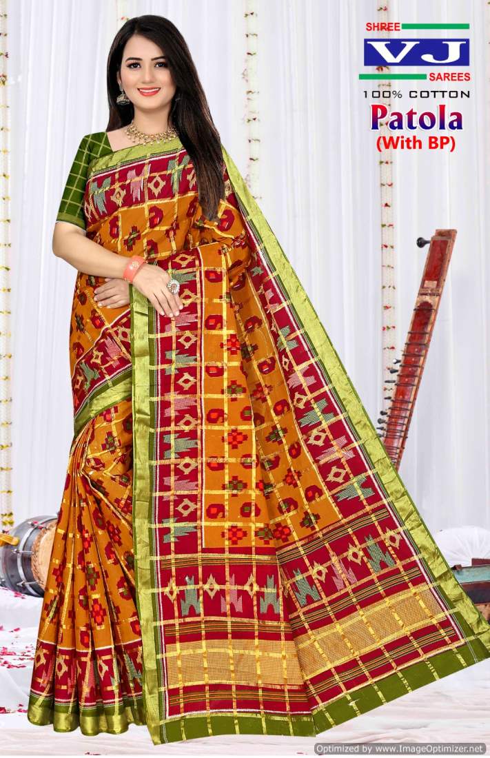 Shree Vj Patola Printed Cotton Daily Wear Sarees Wholesale Suppliers In Mumbai
